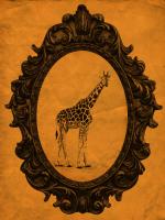 Framed Giraffe in Tangerine #89774