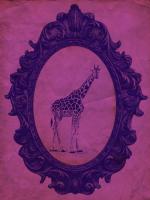 Framed Giraffe in Violet #89775