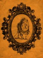Framed Lion in Tangerine #89777 Framed Lion in Tangerine #89777