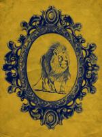 Framed Lion in Yellow #89779