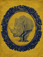 Framed Rhinoceros in Yellow #89782 Framed Rhinoceros in Yellow #89782