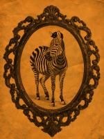 Framed Zebra in Tangerine #89783 Framed Zebra in Tangerine #89783