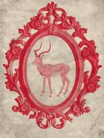 Framed Gazelle in Crimson #89794