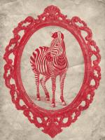 Framed Zebra in Crimson #89806