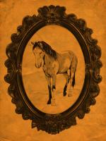 Framed Paint Horse in Tangerine #89819