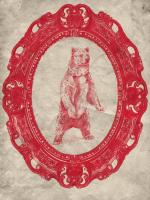 Framed Grizzly Bear in Crimson #89830