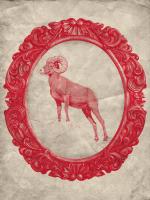 Framed Bighorn Sheep in Crimson #89833