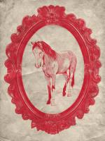 Framed Paint Horse in Crimson #89842