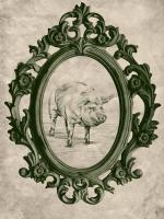 Framed Pig in Evergreen #89847