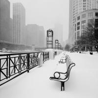 Chicago River Promenade in Winter #IG 5897 Chicago River Promenade in Winter #IG 5897