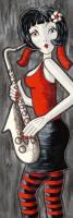 Brune au saxophone #IG 6648 Brune au saxophone #IG 6648