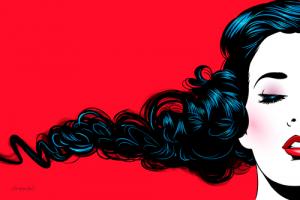 Black Curl on red #IG 7920 Black Curl on red #IG 7920